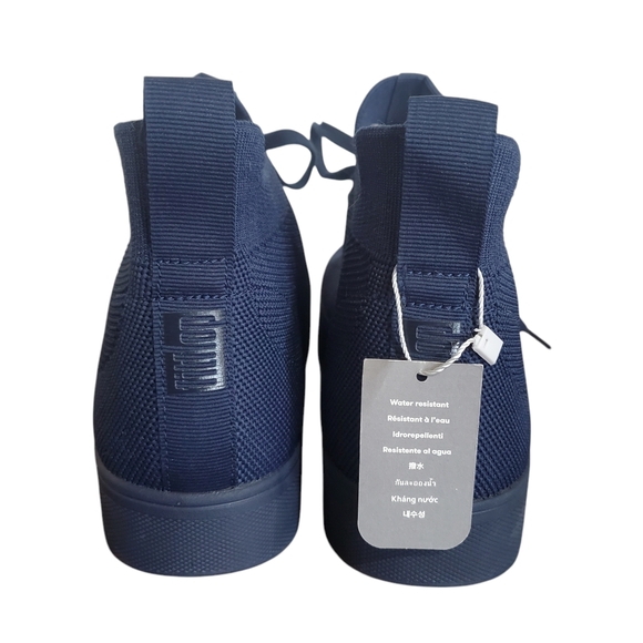 New Fitflop Rally Sneakers High Top Size 8 Blue Knit Shoes Casual Shoes NWT - Picture 4 of 6